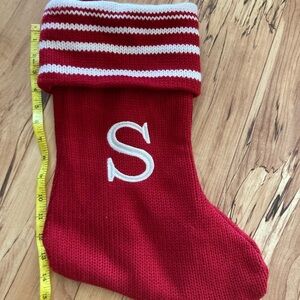 NWOT Stocking knit with letter S CHRISTMAS